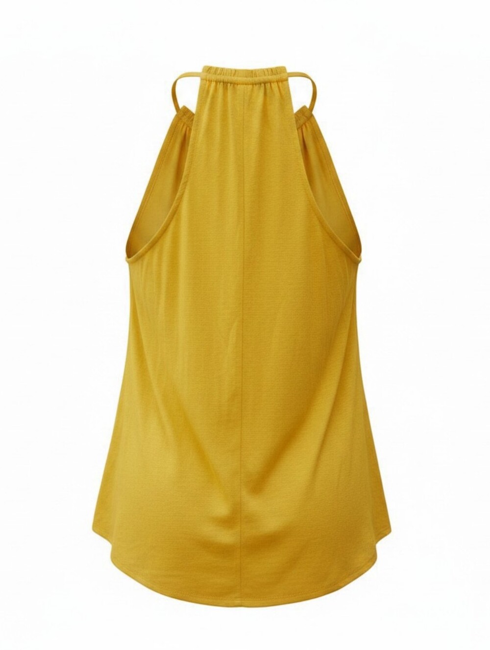 Jessica Simpson Yellow Knit Cut-Out Camisole Blouse Split Neck Sleeveless M - Picture 7 of 9